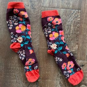 3 Pair Sock Set: Purple/WhiteFuzzy and Floral